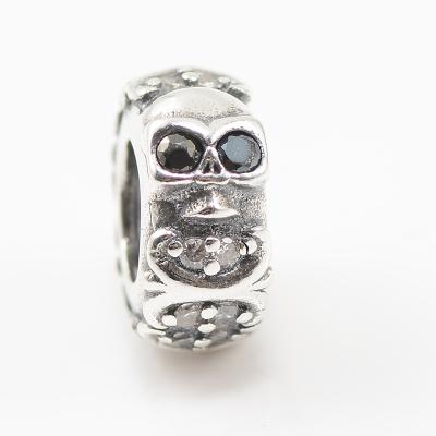 China FASHIONABLE Wholesale 925 Sterling Silver Skull Stopper Beads Charm Fit All Bracelet Major Brands For Pandora Bracelet for sale