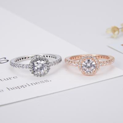 China FASHIONABLE Sellers Wholesale 925 Sterling Silver Engagement Wedding Plated Jewelry Rose Gold Ring Woman's Rings Custom Made for sale