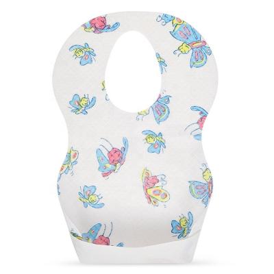 China Disposable 3 Layers Waterproof Disposable Baby Bibs Bread Adjustable Size Catcher For Waterproof Baby For Leakproof Protection Stitched for sale