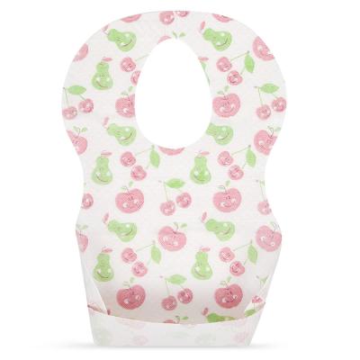 China PE Film Baby Bibs Disposable Antibacterial Non-Woven Waterproof Non-Woven Fabric Absorption Unisex Feeding Bibs With Pouch for sale