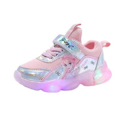 China Around 2022 New Boys Girls Princess Luminous Kids Casual Sports Shoes LED Light Up Children Girls Light Up Shoes For Children for sale