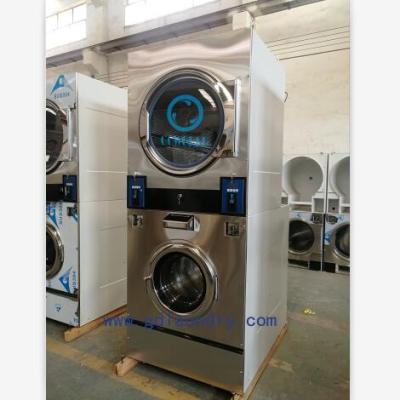 China Clothes Clothes 12kg Self Service Coin Pile Washer Dryer For Laundry Shop for sale