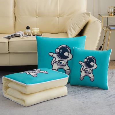 China Customized Soft Multifunctional Folded Cartoon Pattern Cushion Pillow Cover Two-in-One Folding Comforter Available For Four Seasons for sale