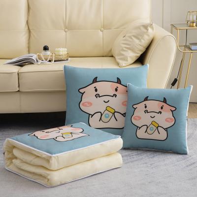 China Folded pillow cover 2 in 1 a cartoon pattern multifunctional soft cushion folding comforter available for four seasons for sale