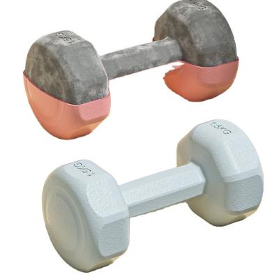 China Wholesale Eco-friendly Cement PVC 2kg 3kg Sport Gym Equipment Women Color Aesthetic Dumbbells for sale