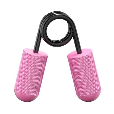 China Durable Wholesale Black Silver Pink Finger Exerciser Aluminum Alloy Hand Gripper For Kids for sale