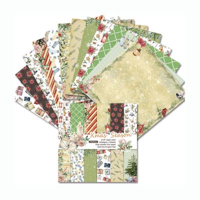 China Europe GF Christmas Season 6 Inch 24 Inch Sheets Papel Pattern Scrapbook Single Sided Handmade Paper for sale