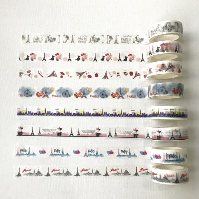 China GF Free Sample Waterproof Custom Printed Decoration Kawaii Paper Washi Tape for sale