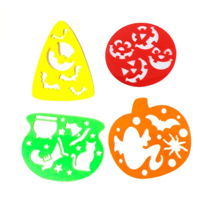 China New Template GF Diy Drawing Design Open Reusable Halloween Decoration Painting Plastic Stencil For Drawing for sale