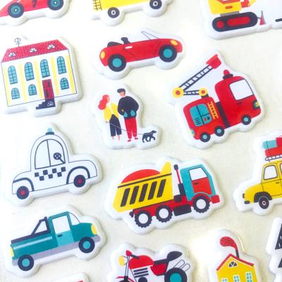 China Custom cartoon sticker GF logo cartoon car kids space puffy fruit candy sticker for sale