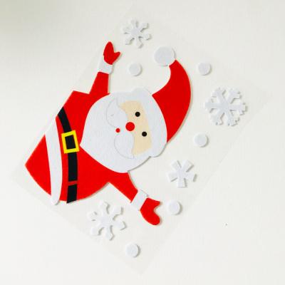 China Popular Decorative Sticker GF Custom Cut Felt Christmas Santa Claus Snowflakes Snowman DIY Craft Wall Sticker Decoration for sale