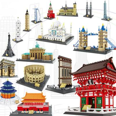 China Construction Toy WANGE City Building Classic Architecture Eiffel Tower Taj Mahal Compatible Brick Blocks Toy for sale