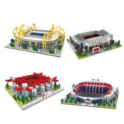 China Building Toy Miniature Soccer Field Small Particle Building Blocks Set Building Stadium Plastic Model for sale