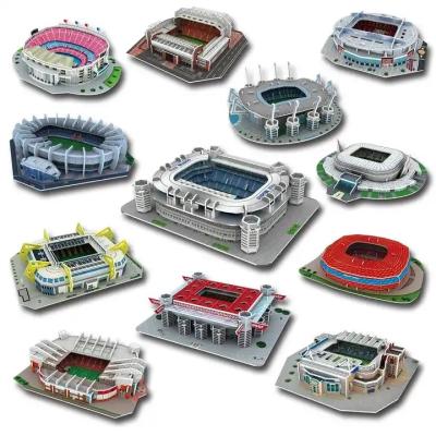 China Cartoon Toy Children's 3D Jigsaw Puzzle Football Stadium Children DIY Spelling Assembled Toys Puzzle 3d Kids Educational Toys for sale