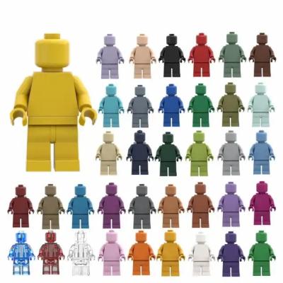 China Body Building Blocks Bricks Toy Clear Blank Unprinted Pure Mini Building Color Plain White Figure Ferrite MOC Minifigs for sale