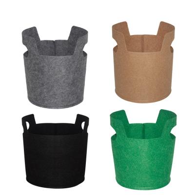 China Modern 1 2 3 Handle Pots Modern Vegetable Woven Fabrics Customized 5 Gallon Potato Garden Container Non Planting Felt Growing Bags for sale