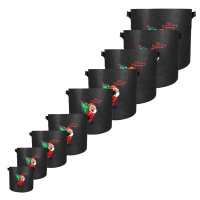 China 5 Pack Planting Customized 1 3 5 7 10 20 30 40 Gallon Plant Pots Christmas Garden Non Woven Fabric For Planting Growing Bags for sale