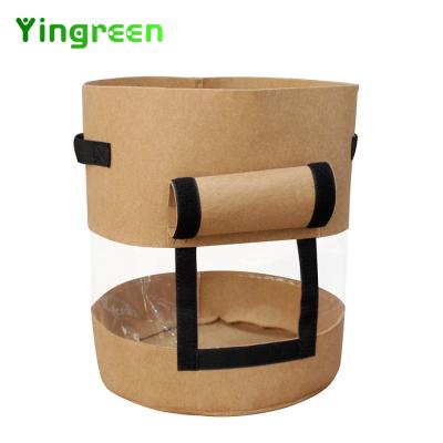 China Planting Vegetable Flowers Thicken 5 7 Handle Portable Breathable Woven Fabrics 10 Gallon Non Potted Plant Potato Grow Bags for sale