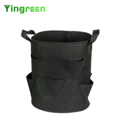 China Planting Customized Non Woven Fabrics Handle Round Vegetable Potted Plant 5 7 10 Gallon Potato Grow Bags for sale