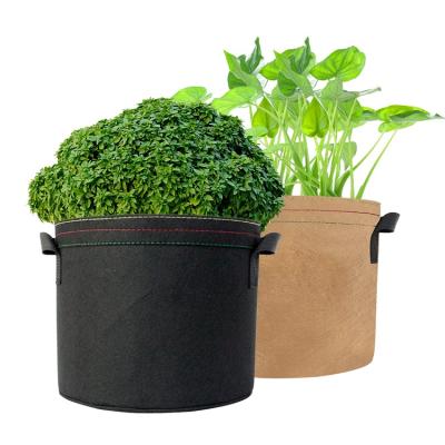 China Planting Hot Selling Customized Vegetable 1 3 5 7 10 20 30 Gallon Non Handle Container Woven Fabrics Potted Plant Grow Bags for sale