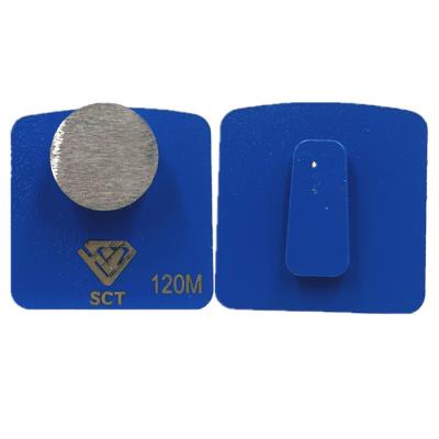 China Husqvarna Redi Lock Compatible Metal Bond Single Button Diamond Polishing Pads For Concrete Terrazzo Floors for sale