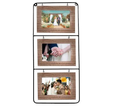 China Home Decoration Picture Photography Photo Hanging Frame Stand Three 6x4 Photo Wall Mount Floating Frame for sale