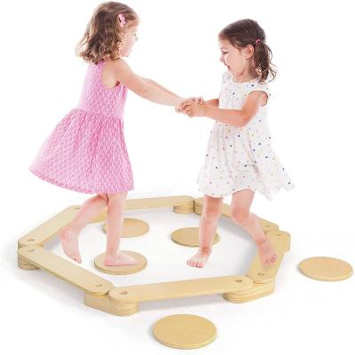 China Eco-friendly Montessori Toy Kids Board Furniture Activity Toy Toddler Foldable Wooden Balance Beam for sale