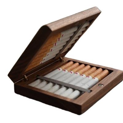 China Eco-friendly Wooden Cigarette Box Case Cigarette Holder Man Father Gift Accessories Holder for sale