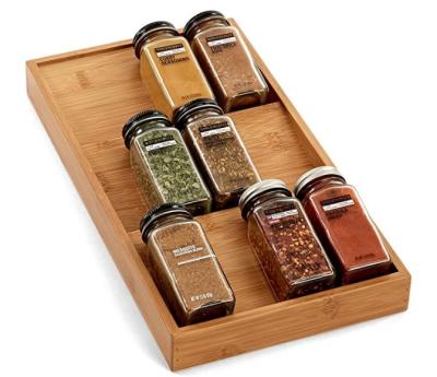 China Sustainable Classics 3-Tier Bamboo Spice Rack Cabinet Drawer Tray Organizer for sale