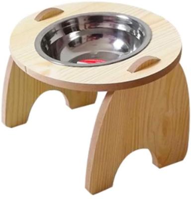 China Sustainable Pet Raised Double Bowl , Dog Cat Feeder Stainless Steel Anti Slip High Feeder for sale