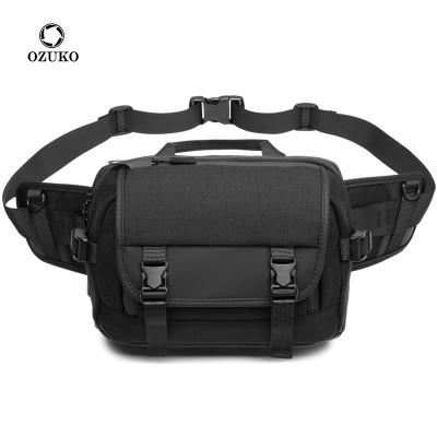 China Ozuko 9451 Multifunctional Sling Bag Cross - Body For Men Shoulder Belt Designers Waterproof Fanny Pack Running Sports Waist Bag For Men for sale