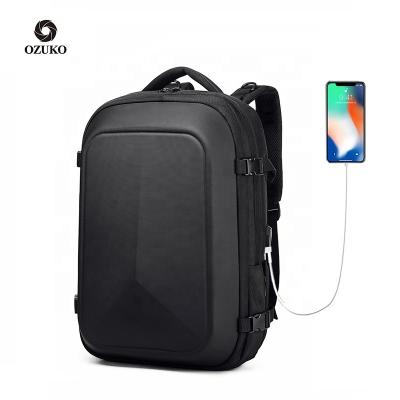 China With New Custom Waterproof EVA Hard Shell Back Pack Motorcycle Backpack School Bags From USB Fashion Bag Manufacturer Ozuko D9082 for sale