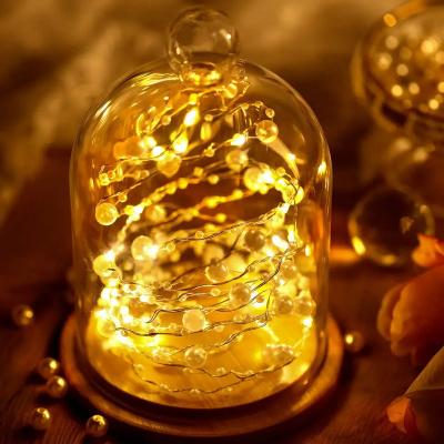 China LED Light Copper Wire Starry Fairy Lights Bead Festive Christmas Led Garland String Lights Birthday Party Decoration for sale