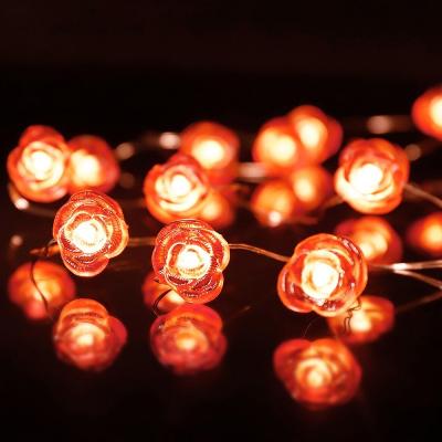 China Waterproof Led Light Rose Copper Wire Light Battery Operated LED Light Wedding Decoration for sale