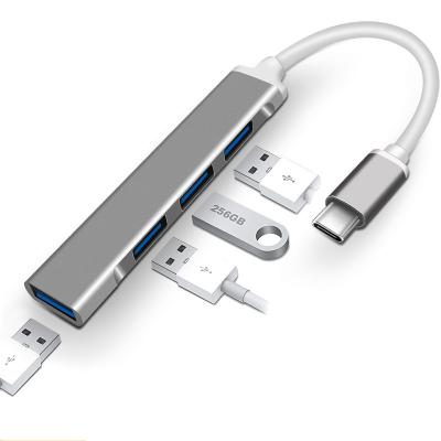 China Aluminum Type C USB Hub USB Hub 3 0 Multi Function Adapters 4 In 1 For Macbook Pro Air Ipad Matebook OEM Status Customer Card ABS LH-01 for sale