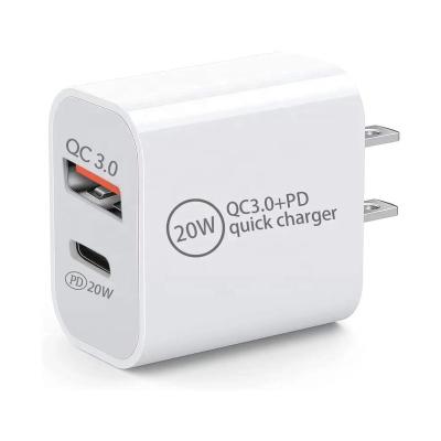 China New Arrival Fast Ports Mobile Phone Charger Palladium Wall Charger 20W Type 2 C USB3.0 Palladium Mobile Phone Chargers For iPhone HUAWEI XIAOMI Power Adapter for sale