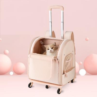 China Portable With New Shoulder Rollers Maker Multifunction Belt Travel Portable Pet Suitcase for sale