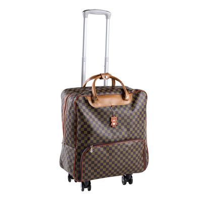 China High Quality Factory Price PU Leather Universal Wheel Carry On Travel Trolley Suitcase Bag Sets Cabin Luggage Trolley Bags for sale