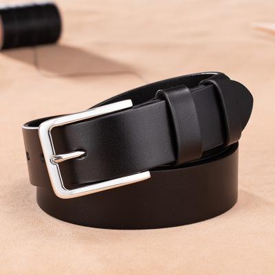 China High Quality Men's Fashion Cowhide Leather Belt All-match Casual Single-Layer Stainless Steel Transparent Dyed Belt for sale