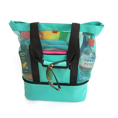 China Amazon Travel Picnic Bag Shopping Lightweight Warm Outdoor Insulation Mesh Beach Bag Tote for sale