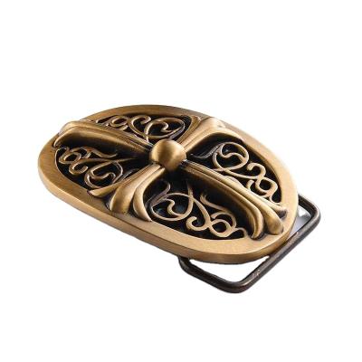 China Wholesale high quality zinc alloy cross oval shape goods custom enamel paint antique belt buckle logo for sale