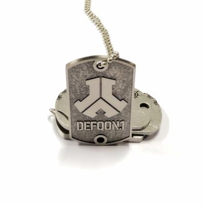 China Factory Direct Sale Custom Customized Metal Stainless Steel Sublimation Army Blank Military Dog Tag With Bead Chain for sale