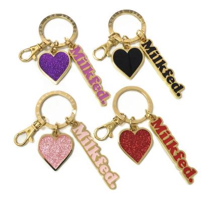 China Decoration factory wholesale cheap high quality soft/hard enamel heart shape enamel metal key chain key chain for sale