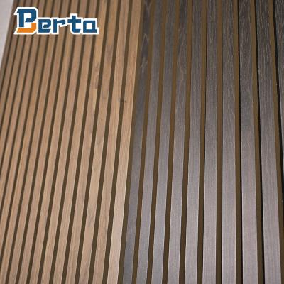 China Akupanel Modern Natural Wood Diffusion Wall Sound Proof Oak Fluted Wall Slat Acoustic Wall Panel for sale