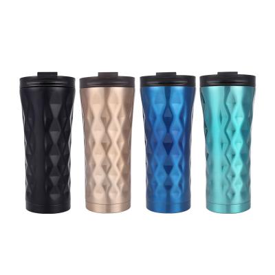 China Viable Business Creative Boutique Double-Wall Vacuum Thermos Diamond-Shape Double-Wall Insulation Vacuum Thermos Stainless Steel Tumbler Water Bottle for sale