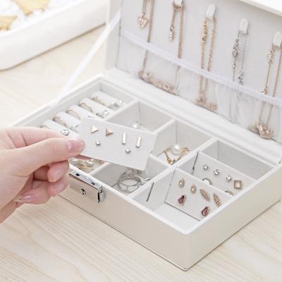 China 2021 Hot Sale New Design Bedroom Storage Boxes Earring Necklace Viable Dustproof Jewelry Boxes for sale