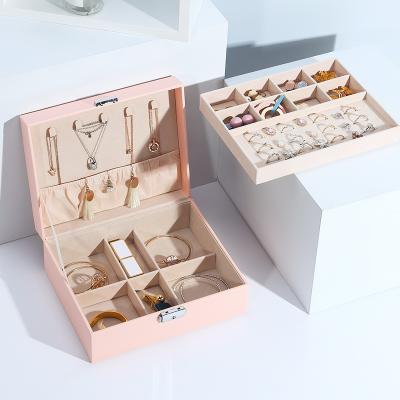 China 2021 New Design Hot Selling Viable Bedroom Storage Boxes Imperial Necklace Earrings Rings Separable Jewelry Boxes for sale