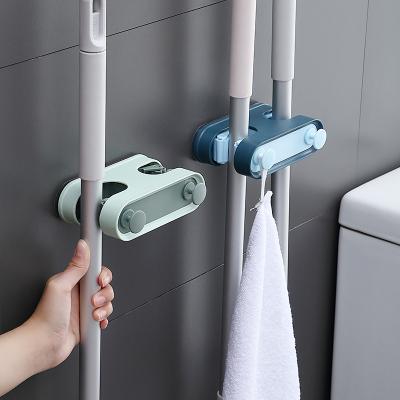 China 2021 New Design Modern Hot Sale Amazon Household Items Wipe Wall Hooks Bathroom Vanity Organizador Storage Holder Adhesive Mop Hanger for sale