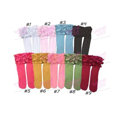 China Casual Wear OEM Plain Custom Children's Knee High Socks Ruffle Booties Socks For Babies for sale