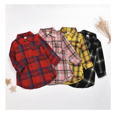 China Buffalo Plaid Plus Size Plaid Babies Kids Boys Shirts Long Free Shipping Spring Size Shirt Blouse With Pocket for sale